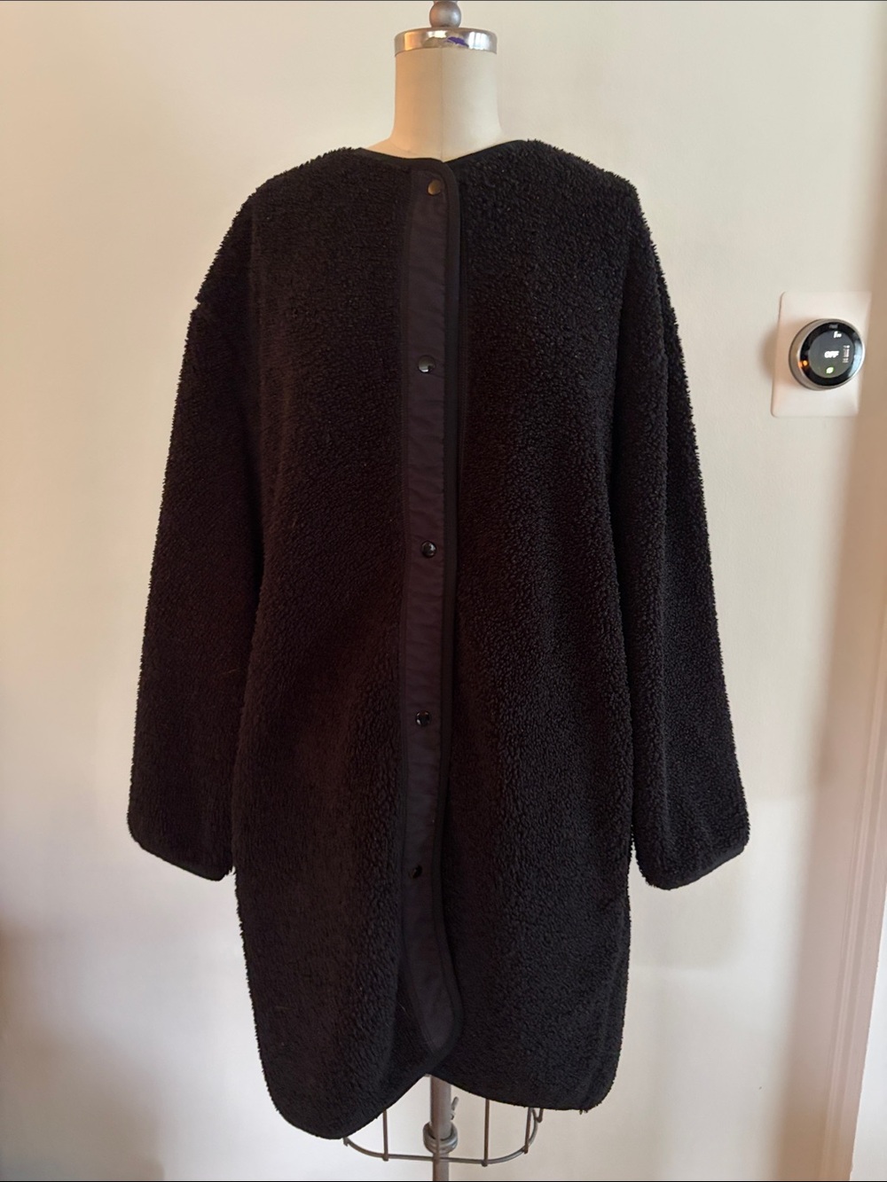 Wilfred Black Teddy Button-Front Jacket